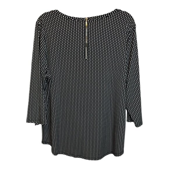 Chico's Blouse Women's Size XL Polka Dots Office Black White Chicos 3 - Picture 2 of 3